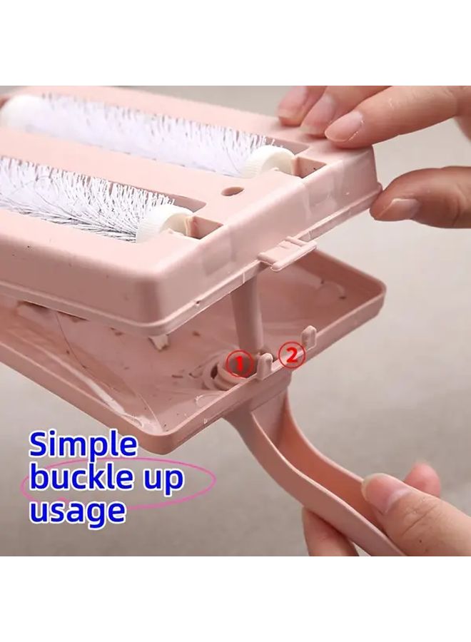 Purple Double Roller Static Vacuum Cleaner Brush For Carpet Sofa Bed Lint Removal No Electricity - Image 5